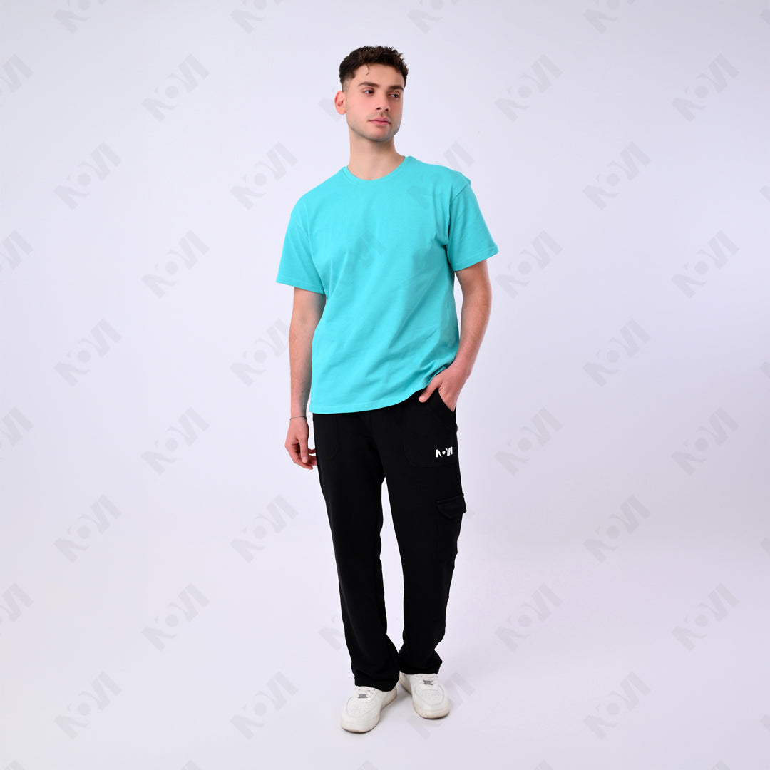 Oversized basic T-shirt - Turquoise