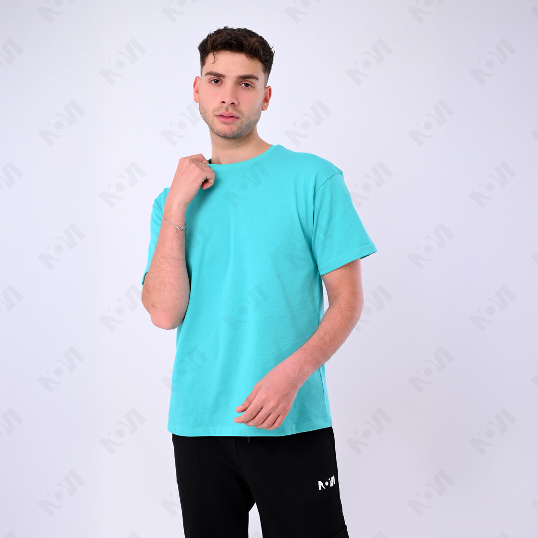 Oversized basic T-shirt - Turquoise