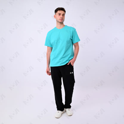 Oversized basic T-shirt - Turquoise