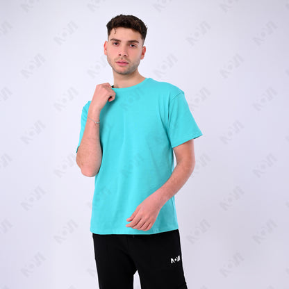 Oversized basic T-shirt - Turquoise